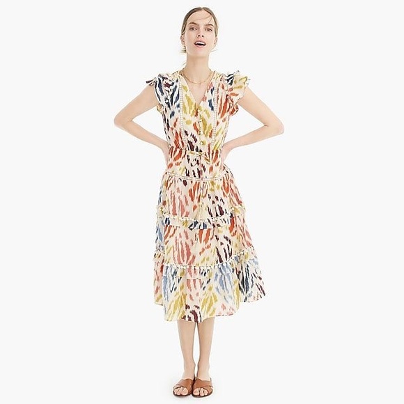 J. Crew Dresses & Skirts - Point Sur flutter-sleeve midi dress ✨Rare✨